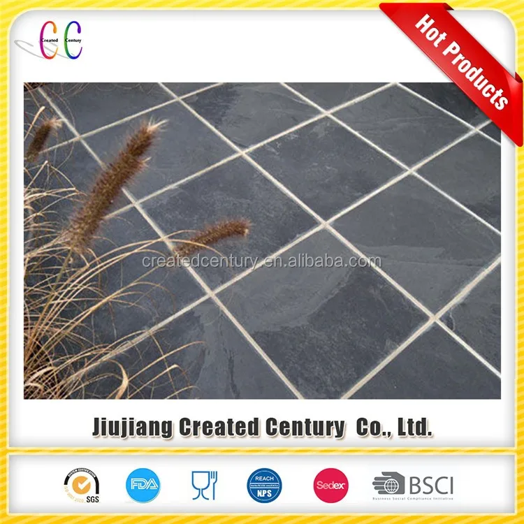 Cheap factory price 60x60 cut to size non slip natural surface black flooring slate stone