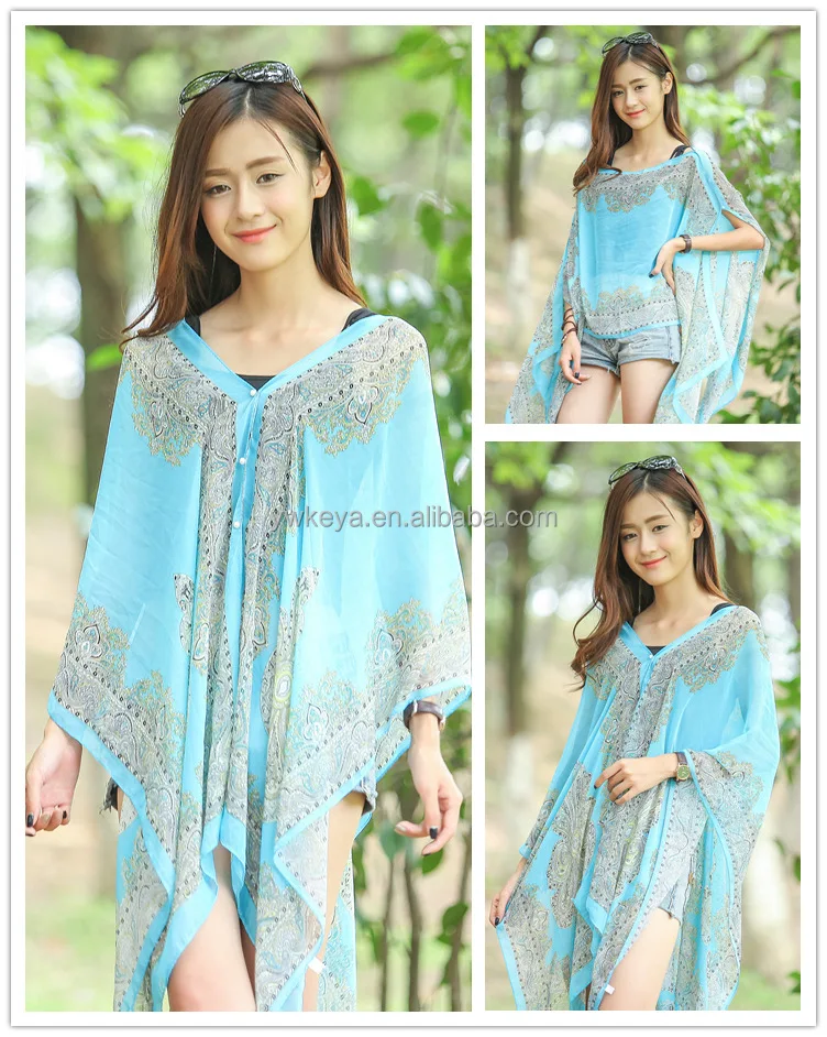 Оптовая продажа 2016 Модное пончо Солнцезащитная пляжная одежда многофункциональное парео саронг