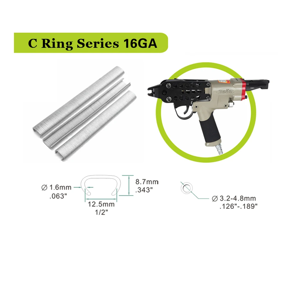 meite fastener edge clip SC-6 c ring staples sc760 c ring gun Galvanized hog Nail Hog ring plier
