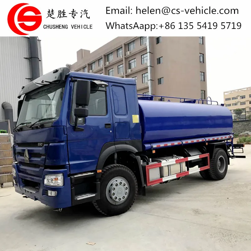 Sinotruk HOWO 4X2 266hp 15000 liter water tank truck 15ton water tanker truck 15000 liter water tank