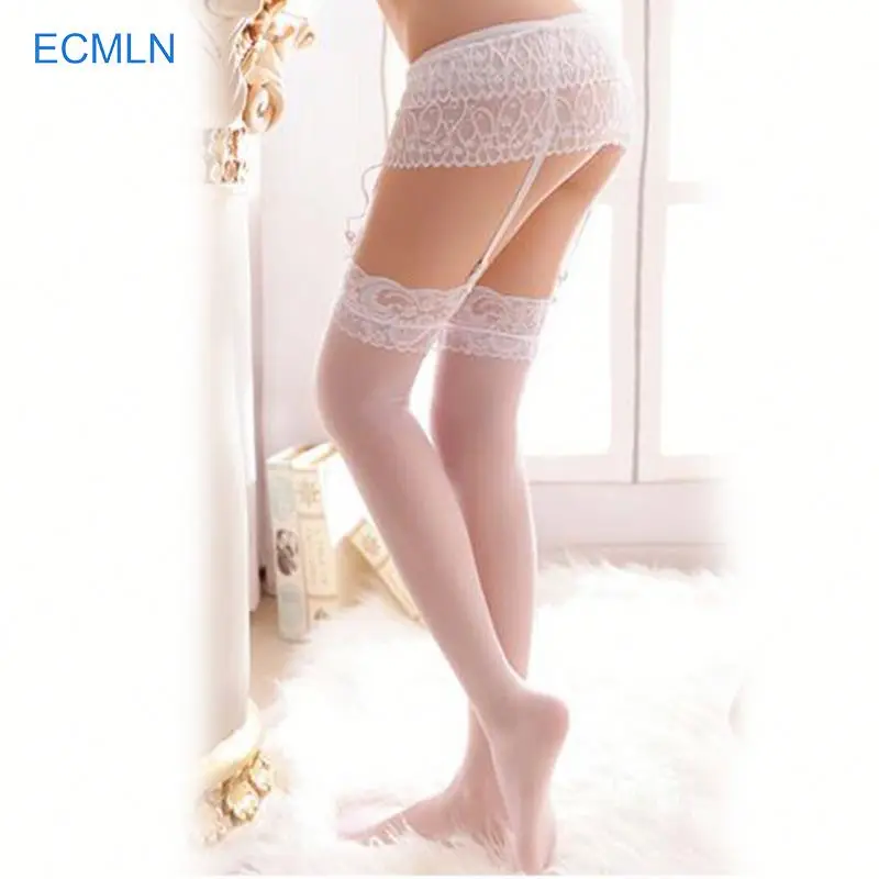 Light Custom Sexy Hot Lace Decoration White Lingerie Suspender Garter Belt