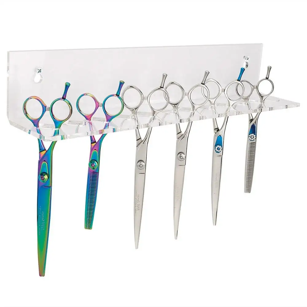 Wall Mounted Clear Acrylic Scissor Holder Clear Acrylic Scissor Display Stand For Barber Shop