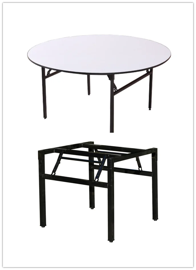 Round padded top folding banquet table for restaurant