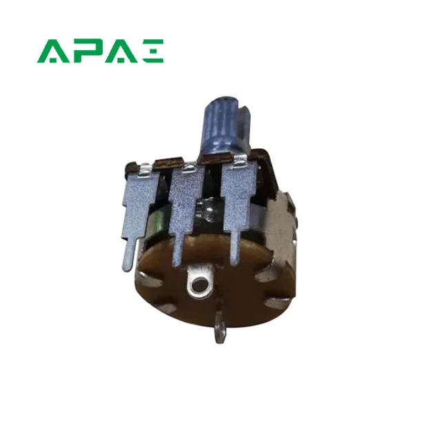 RK163NH5 S2 Single Unit 3 Pin Rotary Potentiometer Switch TYPE16 ALPS Potentiometer 100k log Dual Pot 100KAX2 Centre Detent