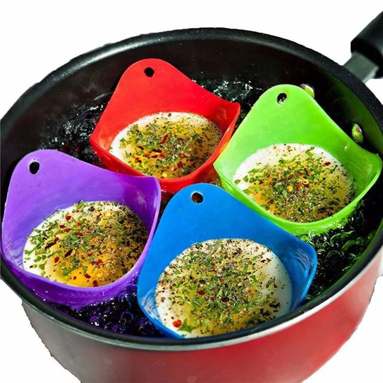 High Quality  Green/ Blue ,/ Red/ Orange Stovetop Egg Cooker Silicone Rubber Egg Cup