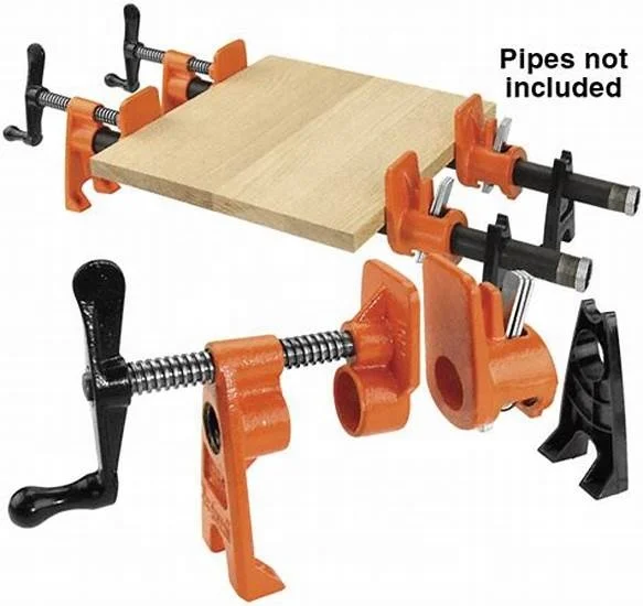 Heavy duty quick release adjustable cast iron vertical 3/4 inch woodworking Ma Steel pipe clamp with standing legs