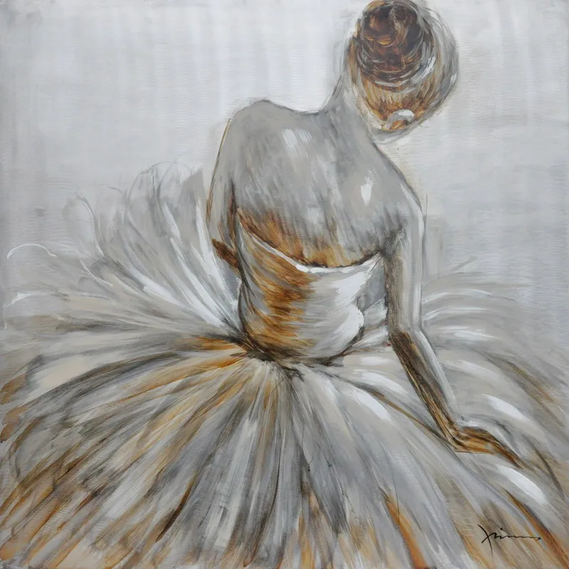 Wholesale Beautiful Lady Figure Art Painting Ballet Dancing Girl Canvas Oil Painting