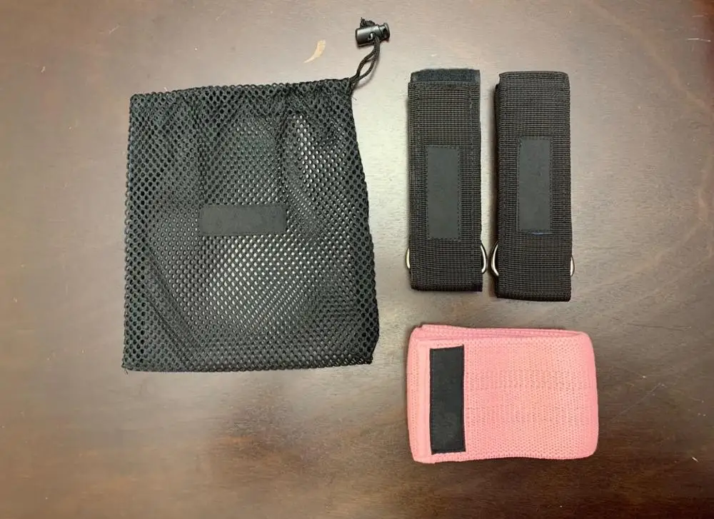 2020 christmas gift gym fitness hip band with padded cable ankle straps for cable machine tube resistance bands