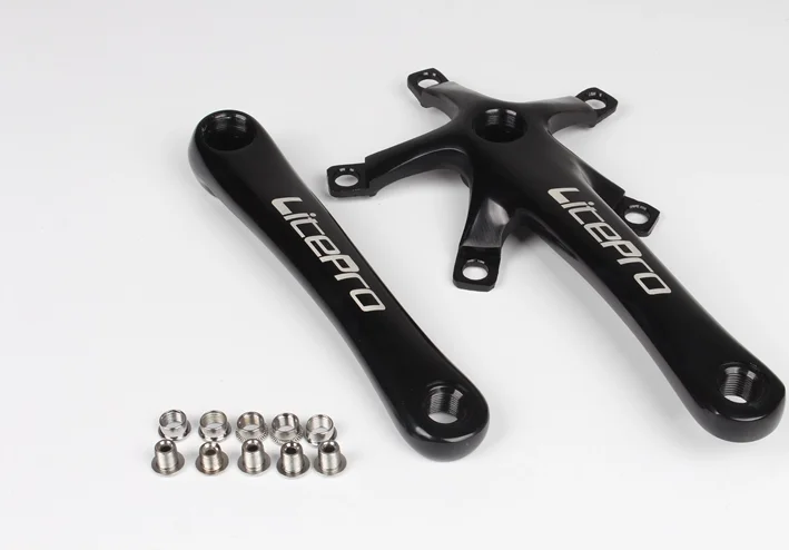 Litepro Bike Crank Folding Road Bike Crankset 170mm Crank Arm Square Crankset BCD Bike Parts Black, Red, Silver[free shipping]