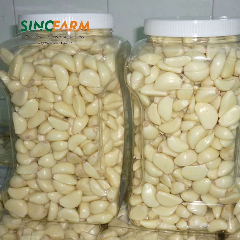 Nitrogen packed peeled garlic in jar with competitive price