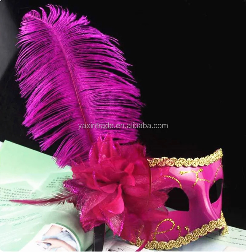 Factory Wholesale Halloween Carnival Venetian Party Custom Venice Feather Mask