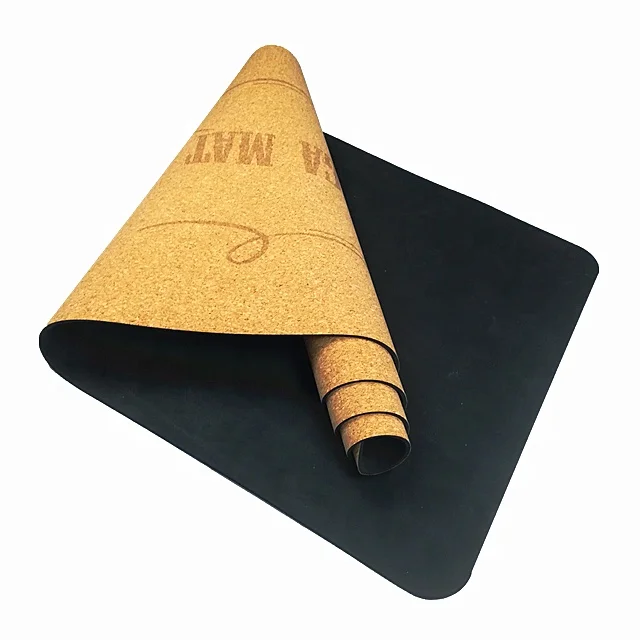 Pure Natural Cork Rubber Yoga Mat Roll Manufacturing with Custom Logo