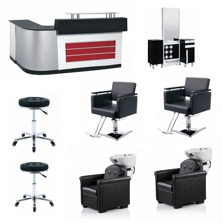 Beauty Salon Black Hair Cutting Mirror Station Cheap Barber Mirror Table