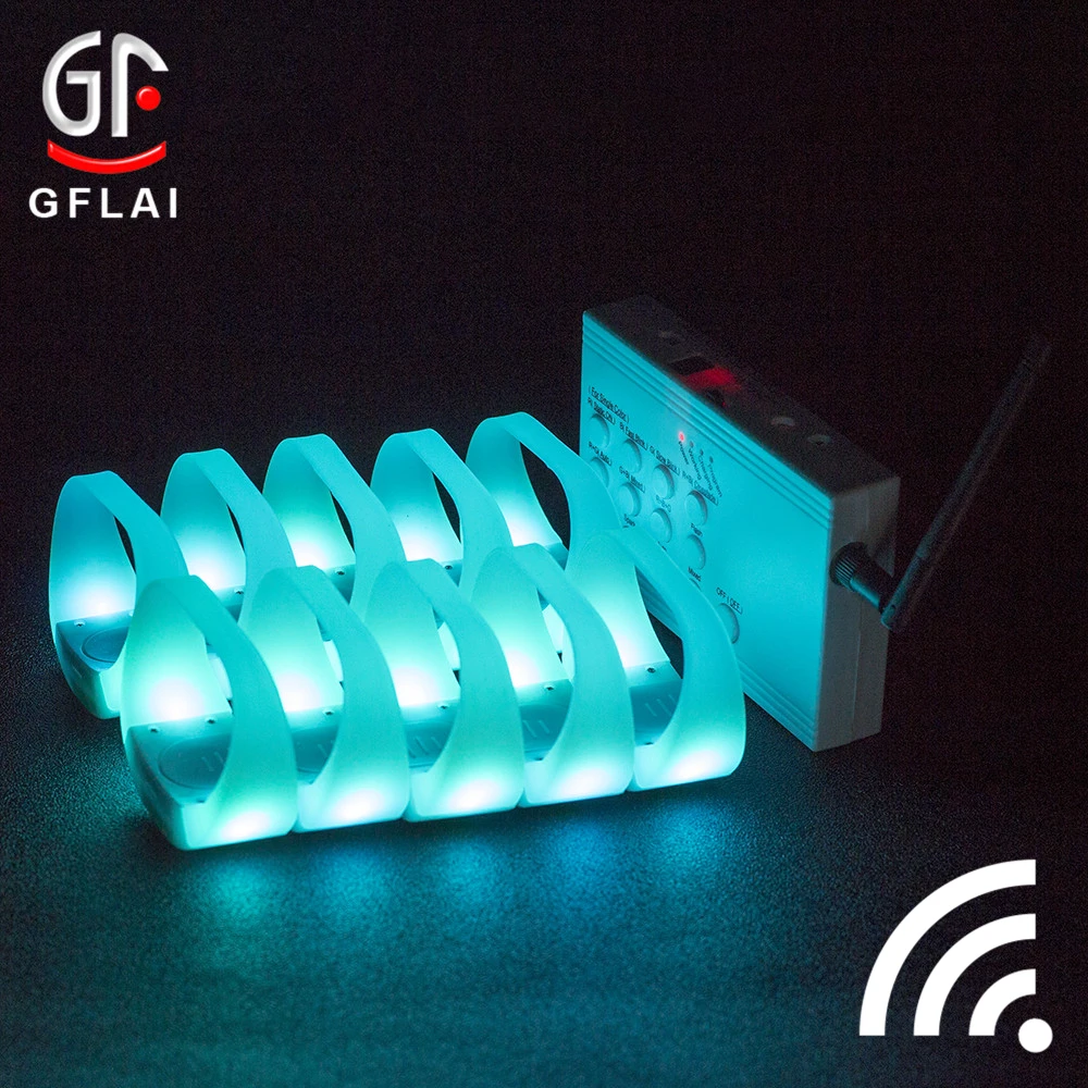 2020 New Products Custom Programmable Remote Controlled Flashing Led Silicone Bracelet, Radio Control Rfid Light Up Wristband