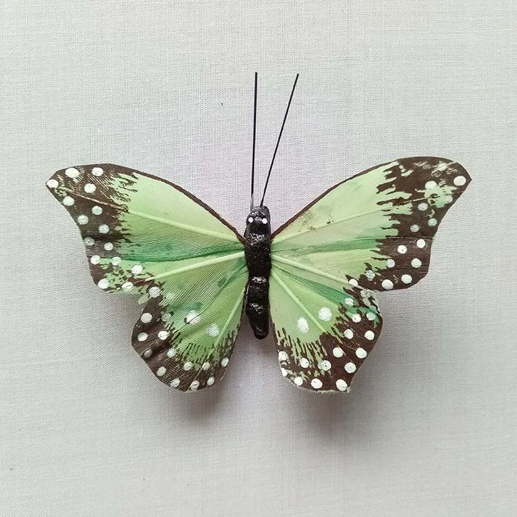 2019 New Arrival assorted colors realistic artificial butterfly on wire for floral accessories
