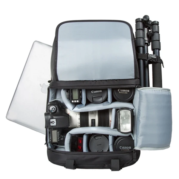 Promotional Large Capacity Black Waterproof Travel Anti-shock SLR/DSLR Camera Backpack