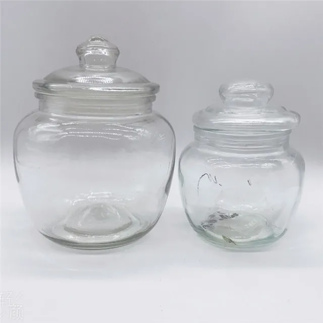 1300ml 550ml jarras de vidrio Food storage bottle Glass cover storage tank