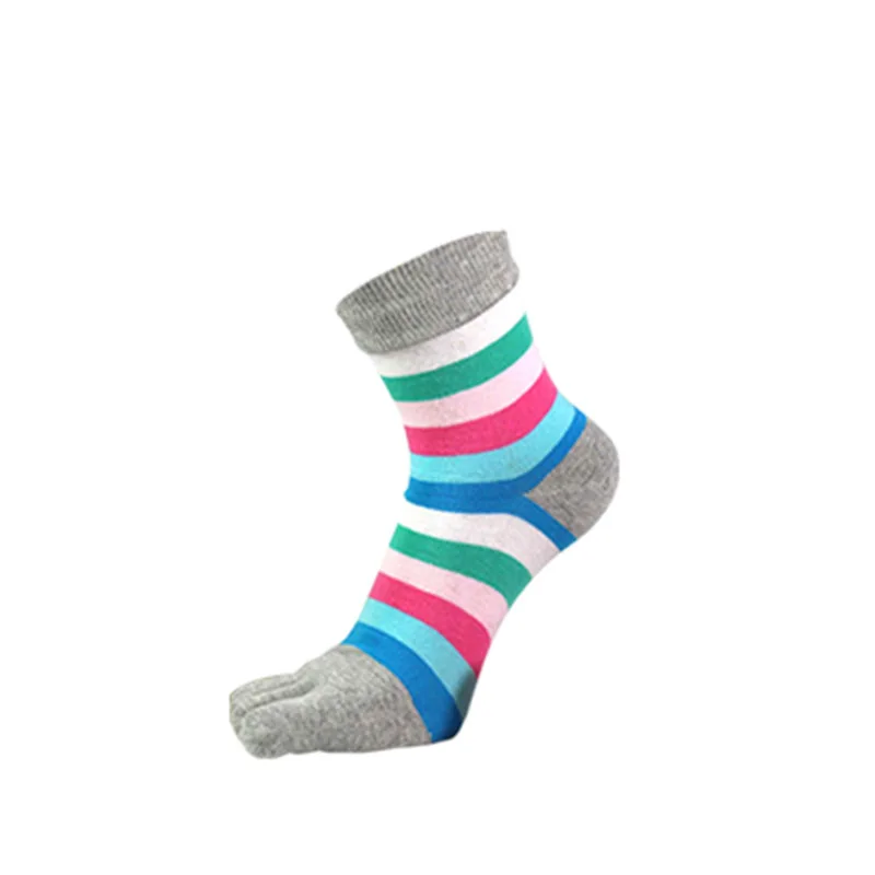 
Factory selling soft colorful rainbow crew socks five toe finger socks women 
