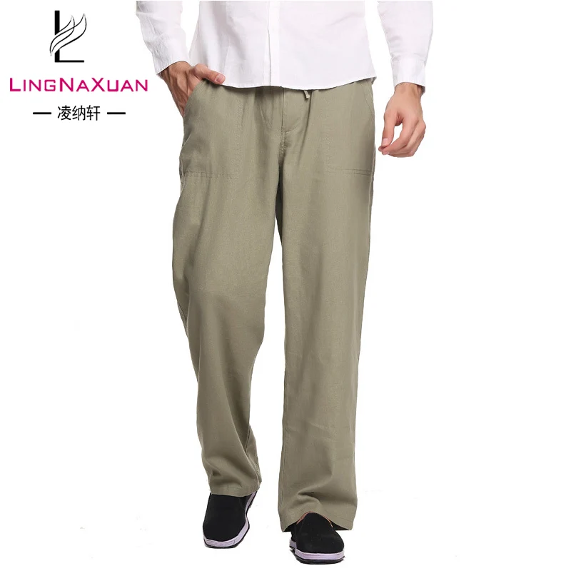 
2019 New design Wholesale 100% Linen casual man pants 