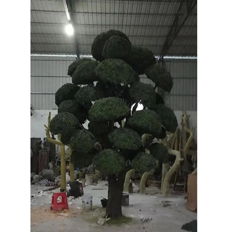 large evergreen decorative artificial podocarpus bonsai trees, 400cm height black pine tree for sale, wooden pine tree