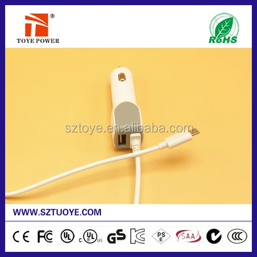 Аксессуары и Запчасти одноместный usb автомобильное зарядное устройство 2.4a тип кабеля