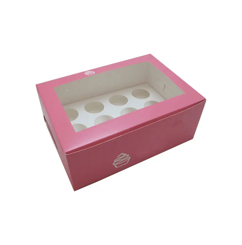 pink mini cake packaging cupcake boxes with custom logo
