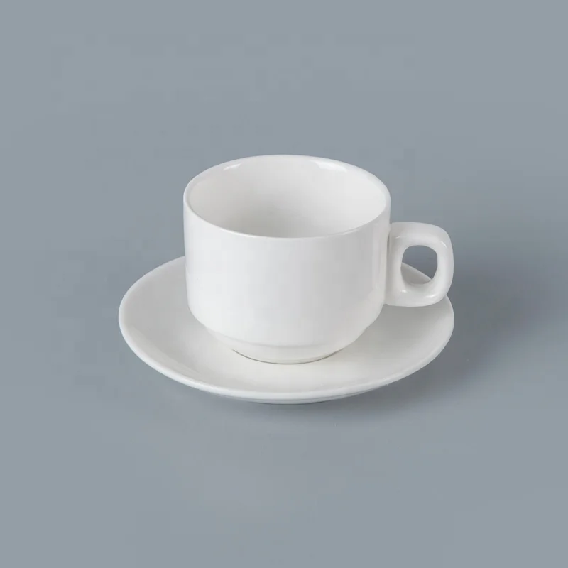 Современные белые керамические чайные чашки для отеля, экологически чистый набор кофейных чашек для отеля/