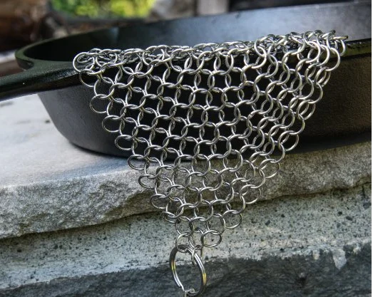Chainmail Mesh Scrubber The Ringer Stainless Steel Chainmail Cast Iron Cleaner