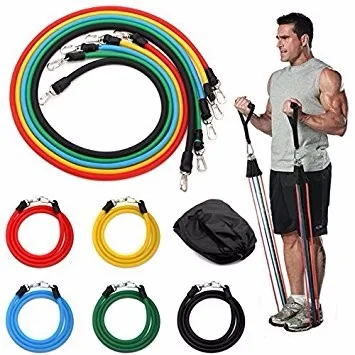Amazon 11 Pieces Pull Up Latex Resistance Bands Tube/Exercise Tubing Band