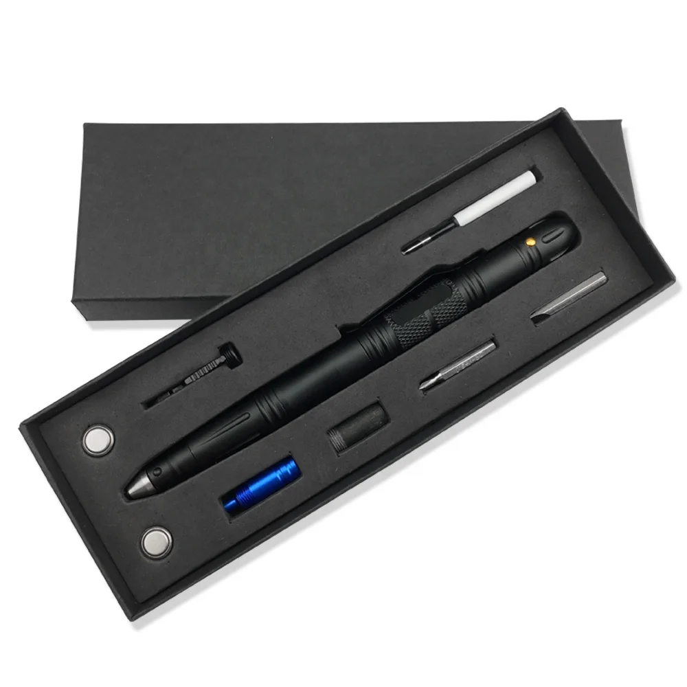 
multifunctional Defense Weapons Self defense Breaking windows to escape Tools With LED Flashlight Survival Tactics pen 