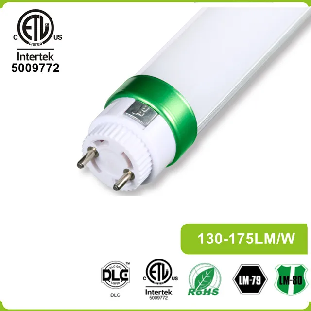 170lm/w ETL DLC 4ft LED Tube with Dual end Type A ballast compatible or single end Type B direct wire