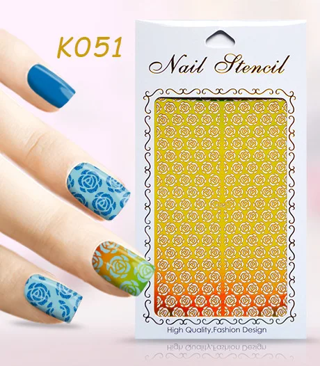 plastic templates airbrush design nail art stencil sticker