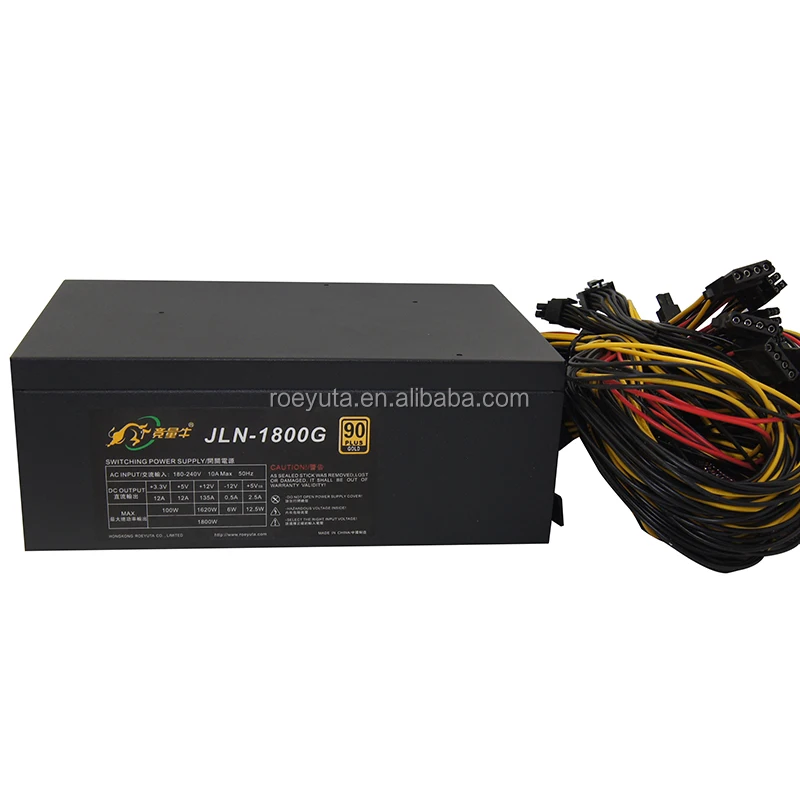  1800 Вт atx psu поддержка 8gpu Майнер машина компьютер ETH ZEC BTC rigATX источник