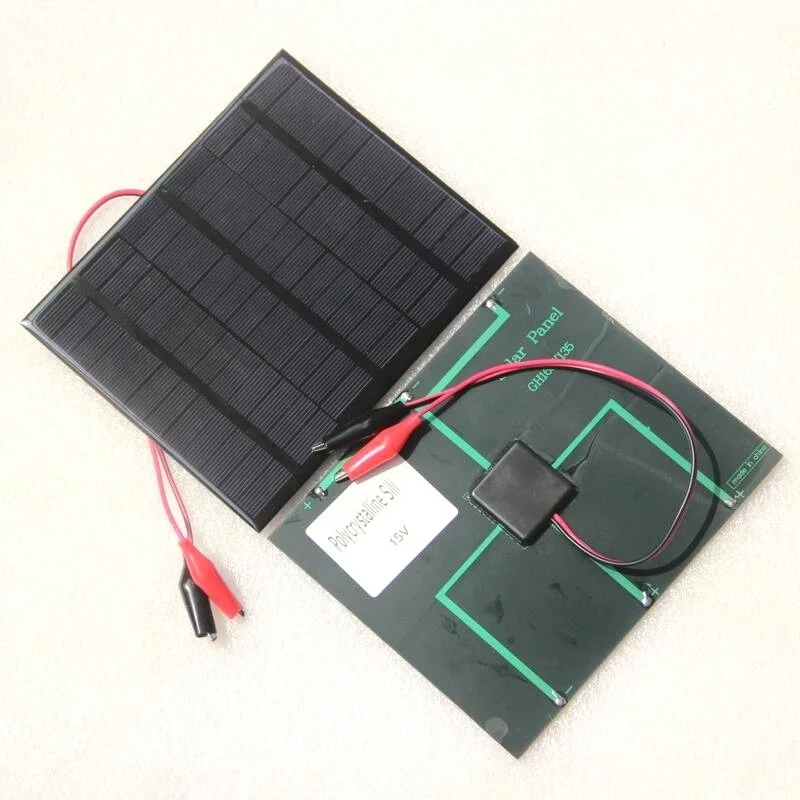 3.5W 18V Polycrystalline Mini Solar Panel charger +Crocodile Clip Solar Cells Module For 12V Battery Charger Solar Kits