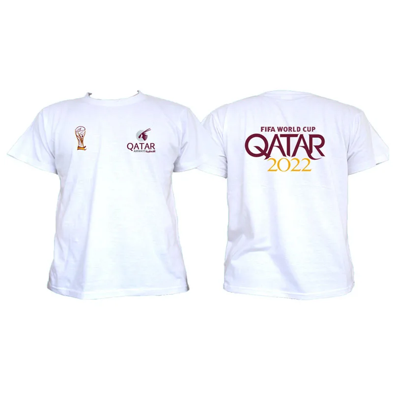 2022 World  cap  t shirt  with  printing logo  color  cotton  round neck  t shirt   made in China