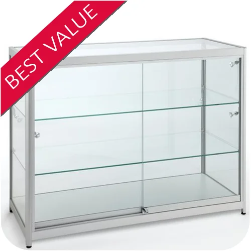 
Christmas gift glass display cabinet Aluminium Frame glass display showcase with LED Lighting 