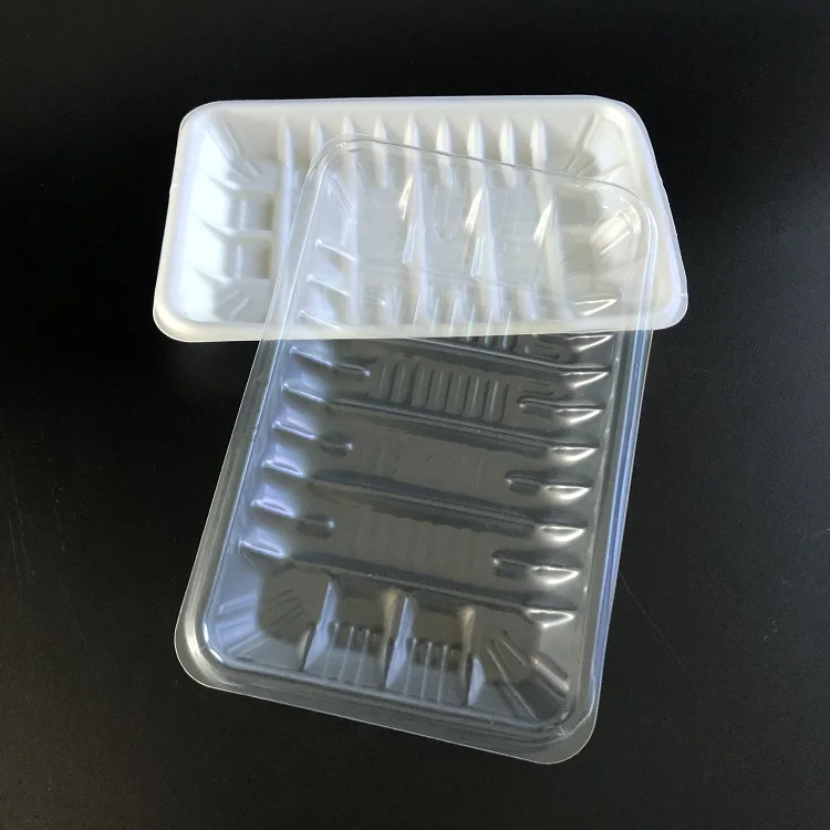 
Clear CPLA trays biodegradable compostable corn starch PLA food tray meat tray sushi container 