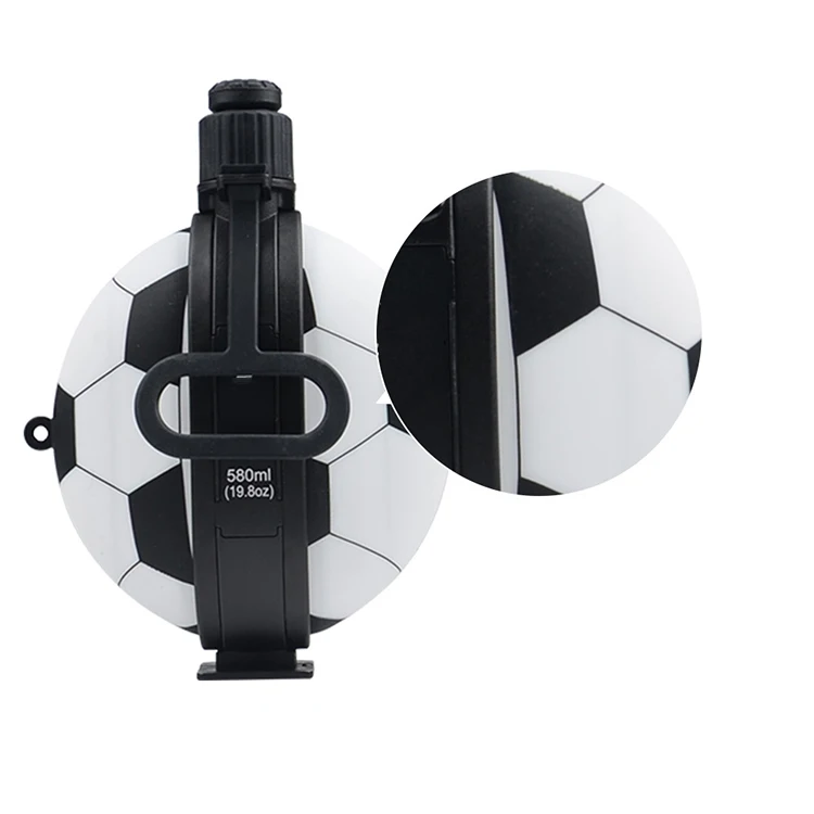 Personalized Adult Sport Soccer Drink Foldable Silicone Water Bottle BPA Free