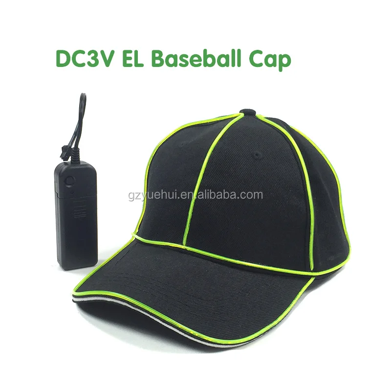 Glowing LED Glow Baseball Hat Light Up Hat+DC-3V Steady on Inverter Neon Glow Light Props Glow Party Supplies Masquerade Party