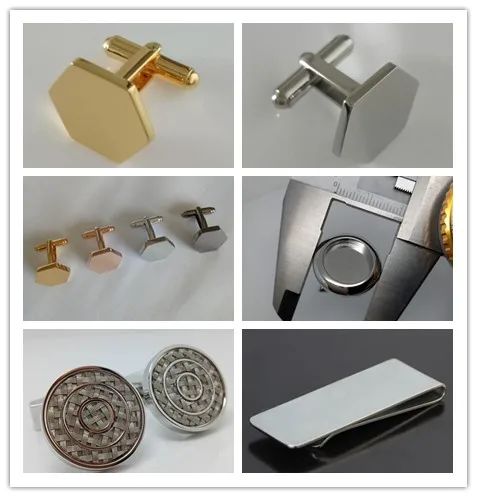 DIY jewelry metal cuff link tray brass custom square cufflink blanks
