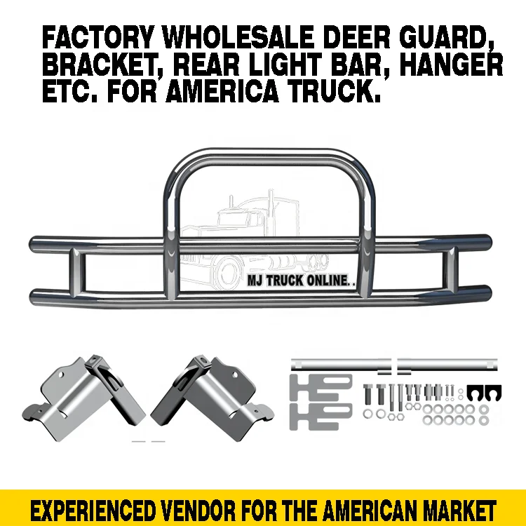 
Fast Delivery Front Bumper Guard Dump Truck Deer Guard 304 S/S American Semi Big Rig Bumpers Front End Truck Parts Universal 