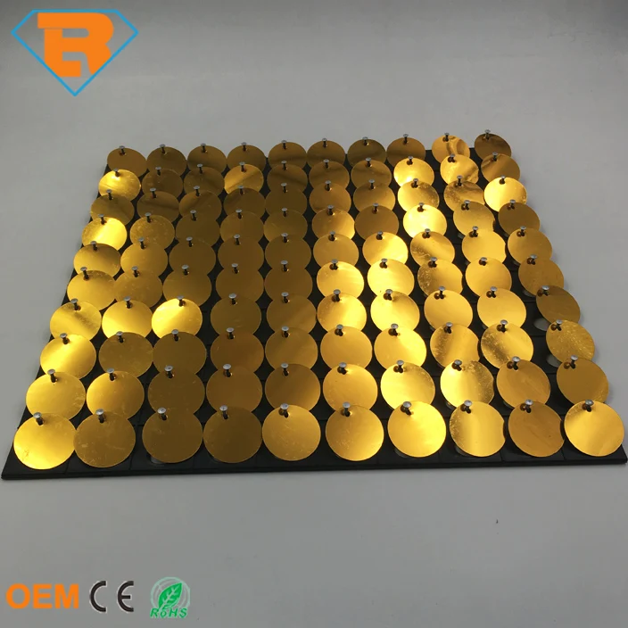 Golden Color Sequin Wall Signage Board with Movable Sequins 3D Wallpaper for Wall Decoration