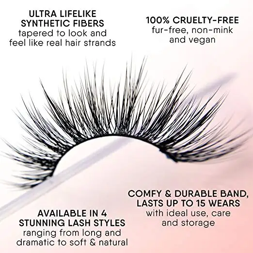 
Mink Lashes Reusable Cruelty-Free Ultra Soft Natural False Fake Mink Eyelashes 
