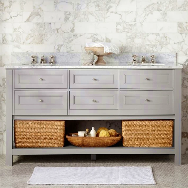 Modern European style Chinese waterproof liquidation hotel pvc bathroom cabinet