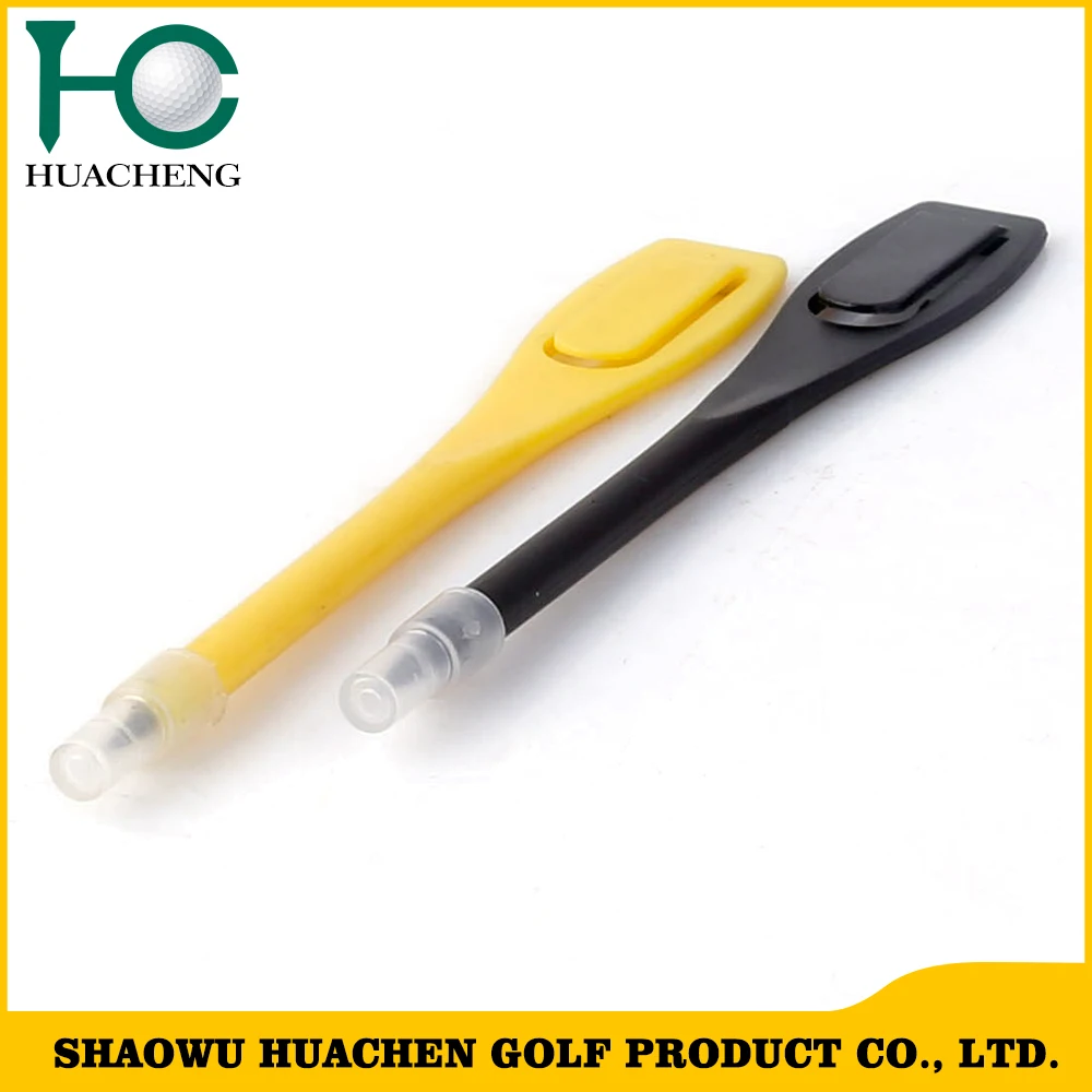 Colorful plastic golf pencils with cap in plain or with custom logo printing