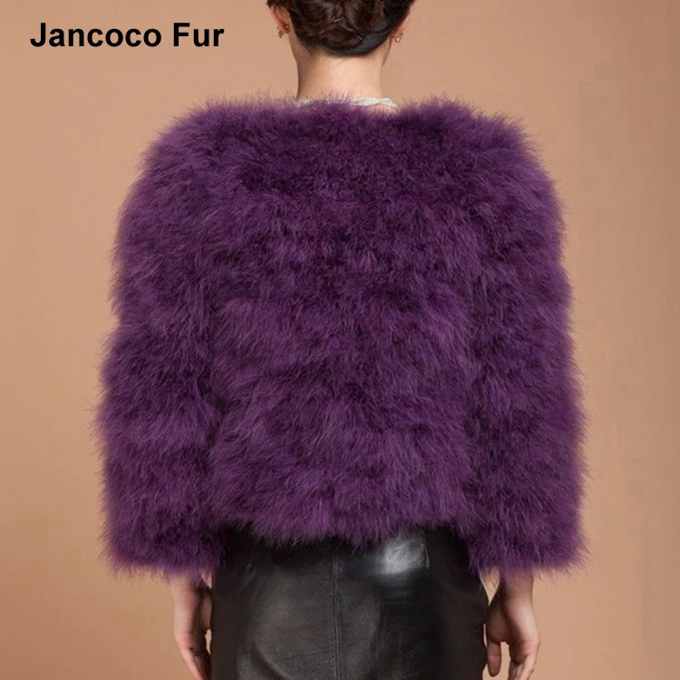 Real Ostrich Feather Coat Women High Quality Lady Genuine Turkey Fur Coat