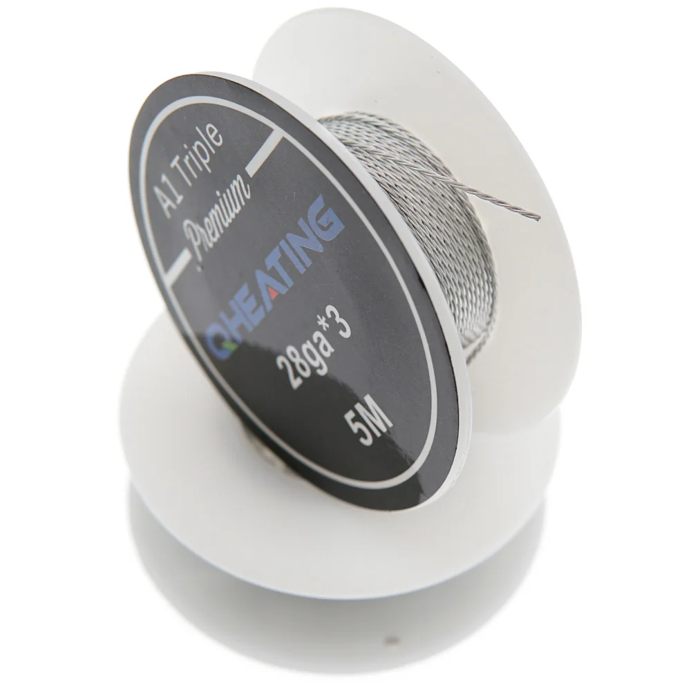 Популярные готовые нагревательный провод cr25al5 clapton с сопротивлением тройной 3 core витая проволока KA1 15 футов/рулон, Е-сигарета от Китай (материк)