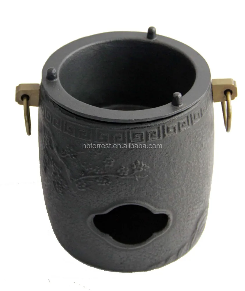 Cast iron teapot stove with handles
