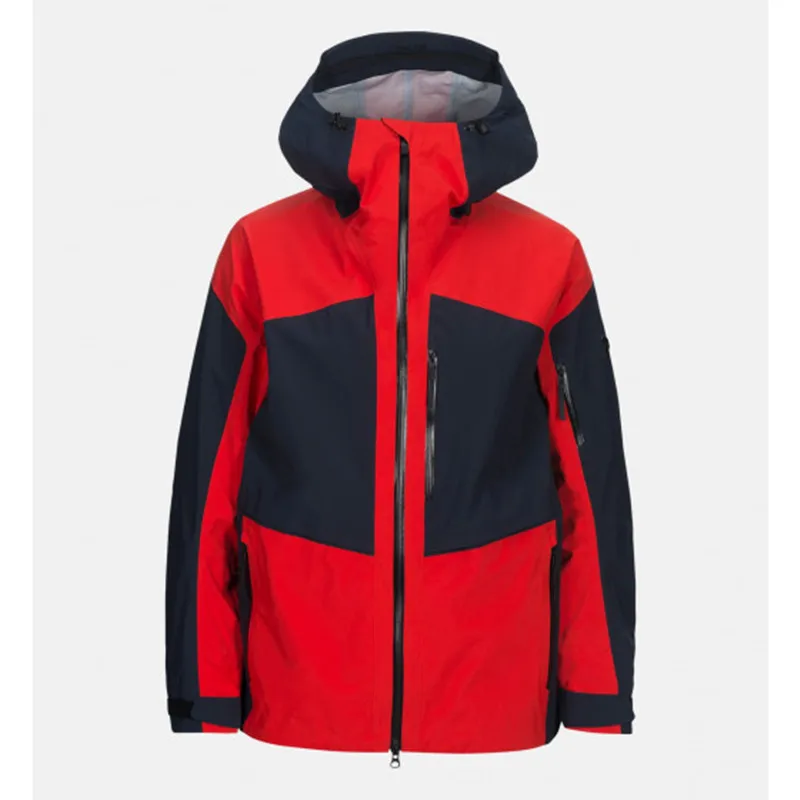 High End Mens Waterproof 10000mm Seamless Vertical Shell Ski Jacket For Winter