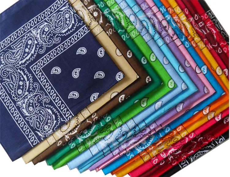 
 Высококачественный хлопковый головной платок с принтом Пейсли в стиле хип-хоп, завязки для волос, многофункциональный квадратный шейный шарф, бандана на голову кешью  